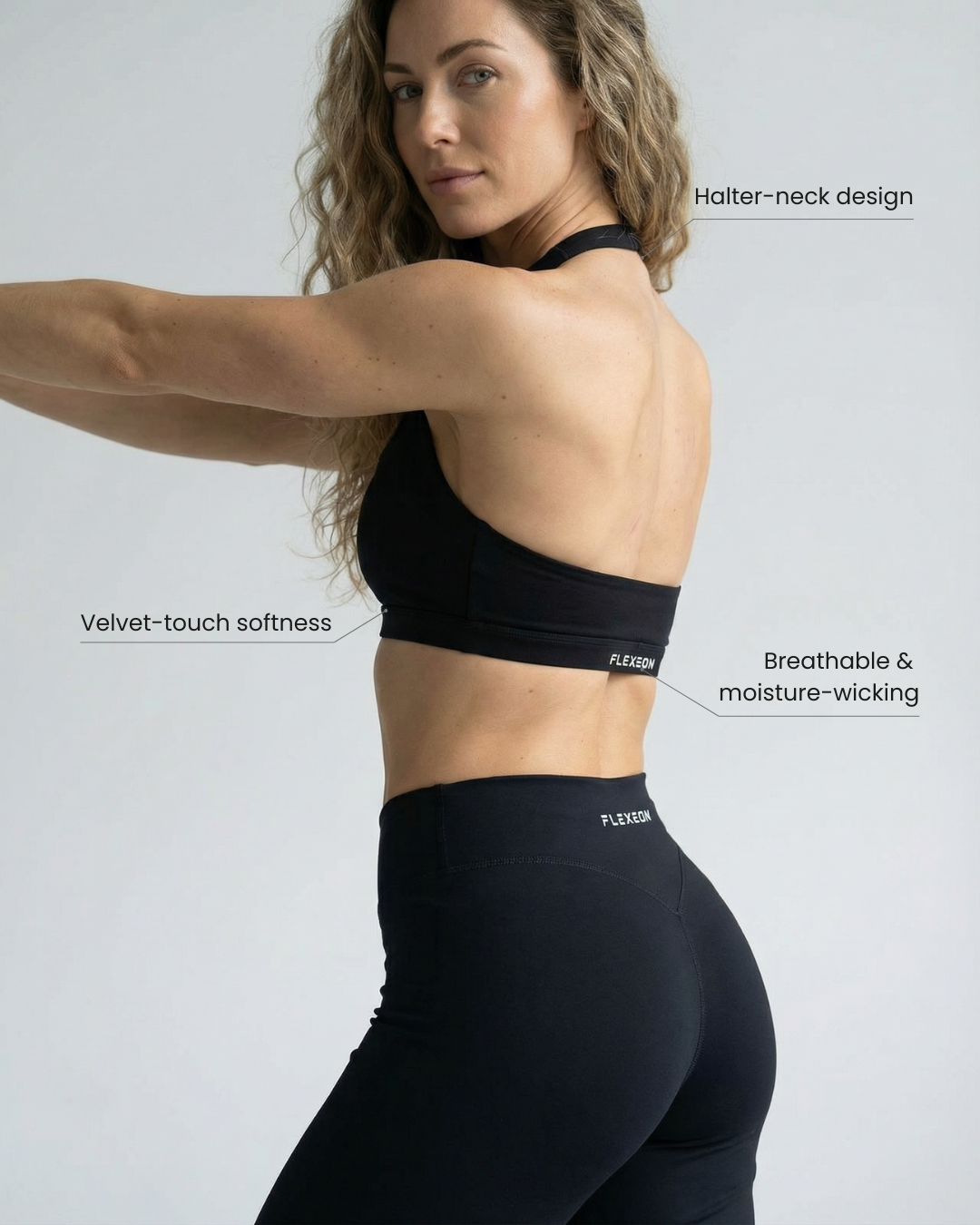 AURA FLXSCULPT™ Halter Top — Noir