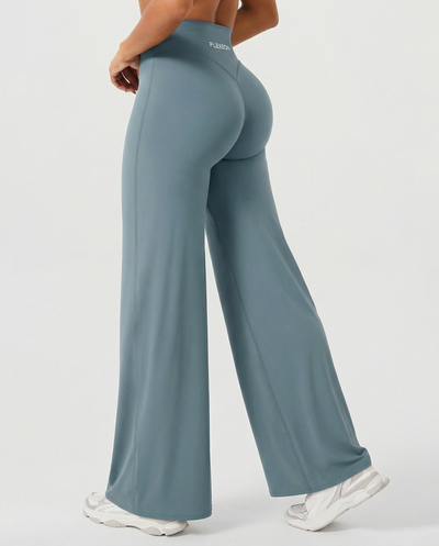 AURA FLXSCULPT™ V-Waist Flare Legginsy — Celeste